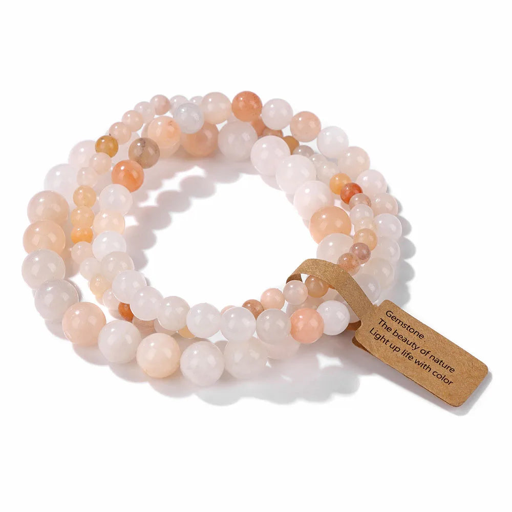 Natural Crystals Beaded Bracelet Sets 3-Piece