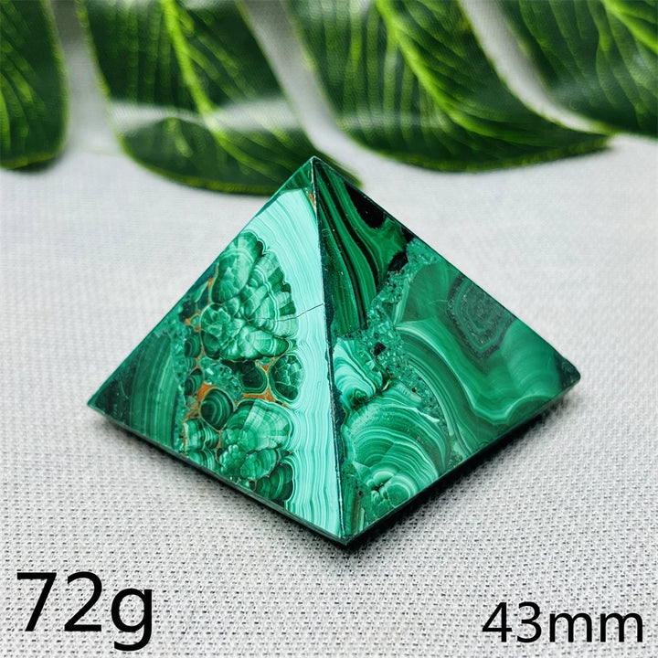 Malachite Crystal Pyramid Handcrafted Sacred Geometry
