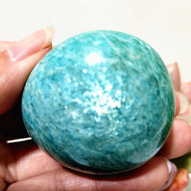 Amazonite Crystal Polished Palm Stone Natural Specimen