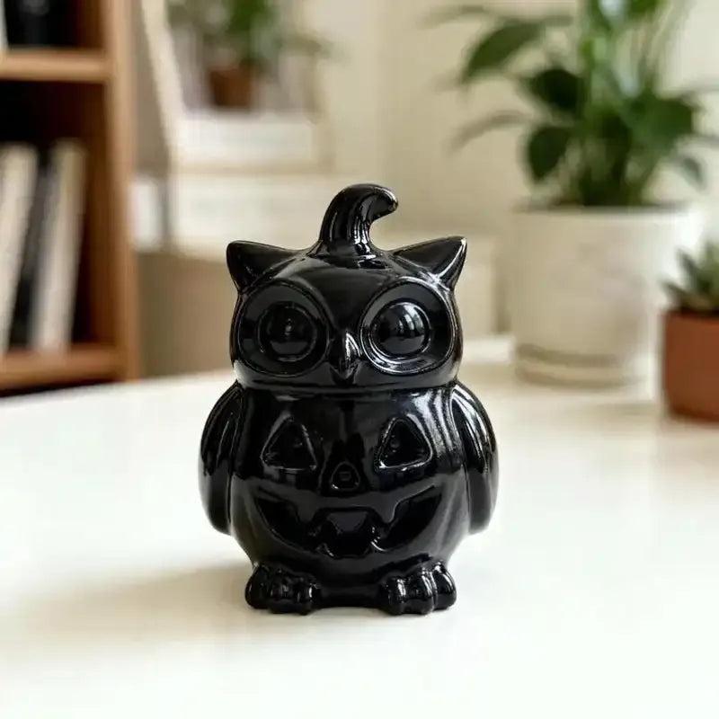 Xiuyu Jade & Obsidian Owl Pumpkin Carving
