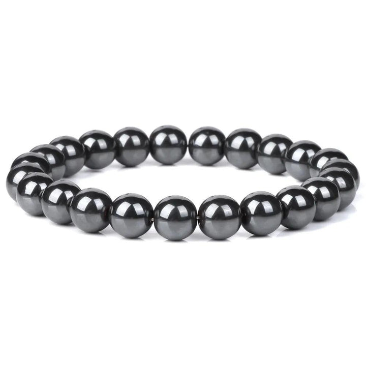 Natural Hematite Bead Bracelet Stretch Bangle Unisex