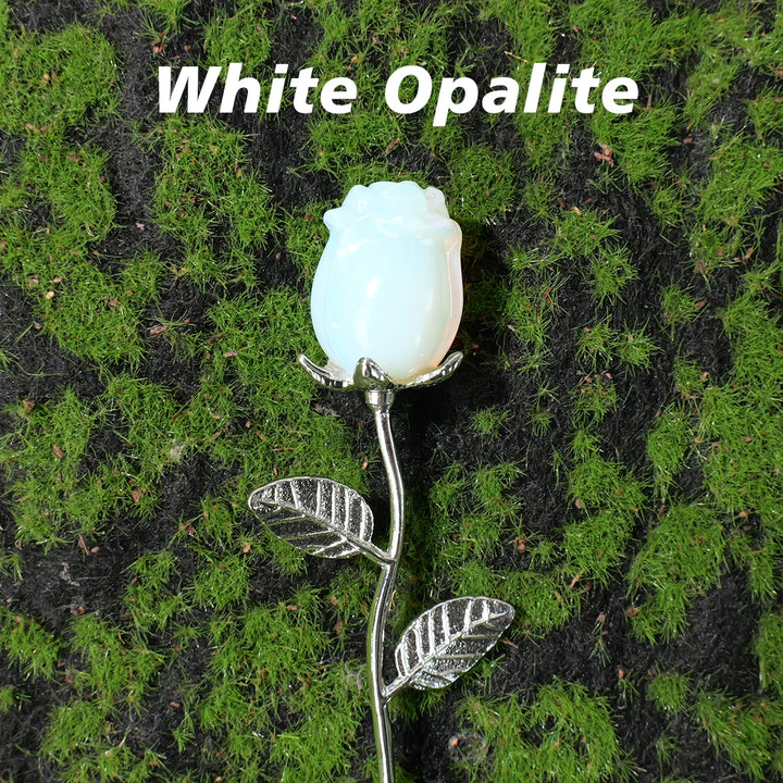 Crystal Carved Rose Flower Natural Gemstone in 11 Materials