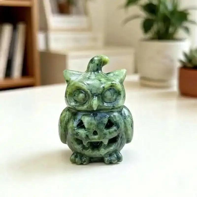Xiuyu Jade & Obsidian Owl Pumpkin Carving