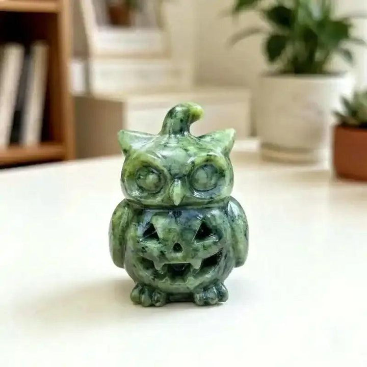 Xiuyu Jade & Obsidian Owl Pumpkin Carving