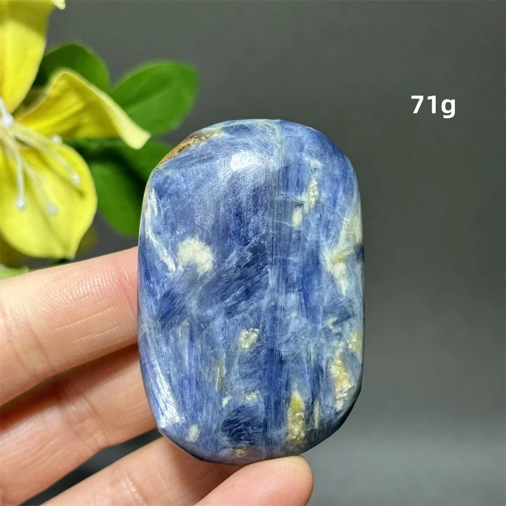 Blue Kyanite Crystal Palm Stone Natural Polished Piece