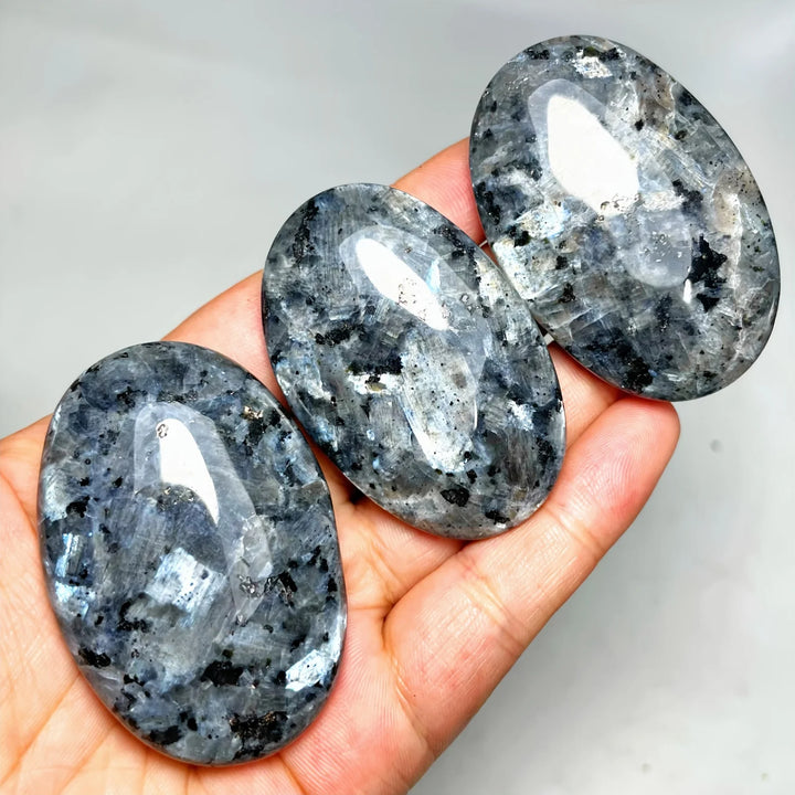 Larvikite Crystal Palm Stone