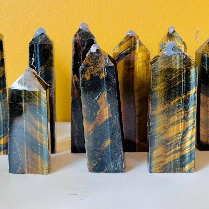 Tiger's Eye Blue & Gold Crystal Tower