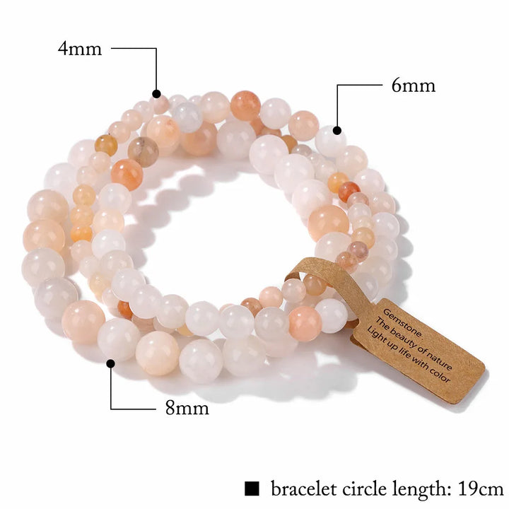 Natural Crystals Beaded Bracelet Sets 3-Piece