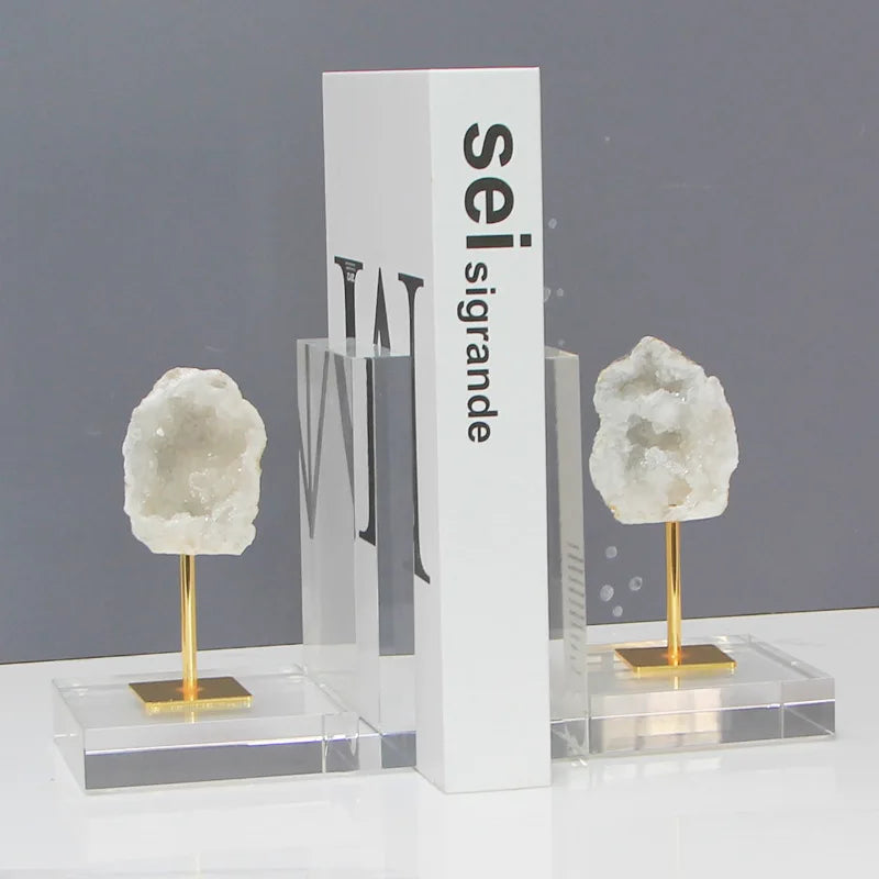 Agate Crystal Polished Abstract Natural Stone Bookends