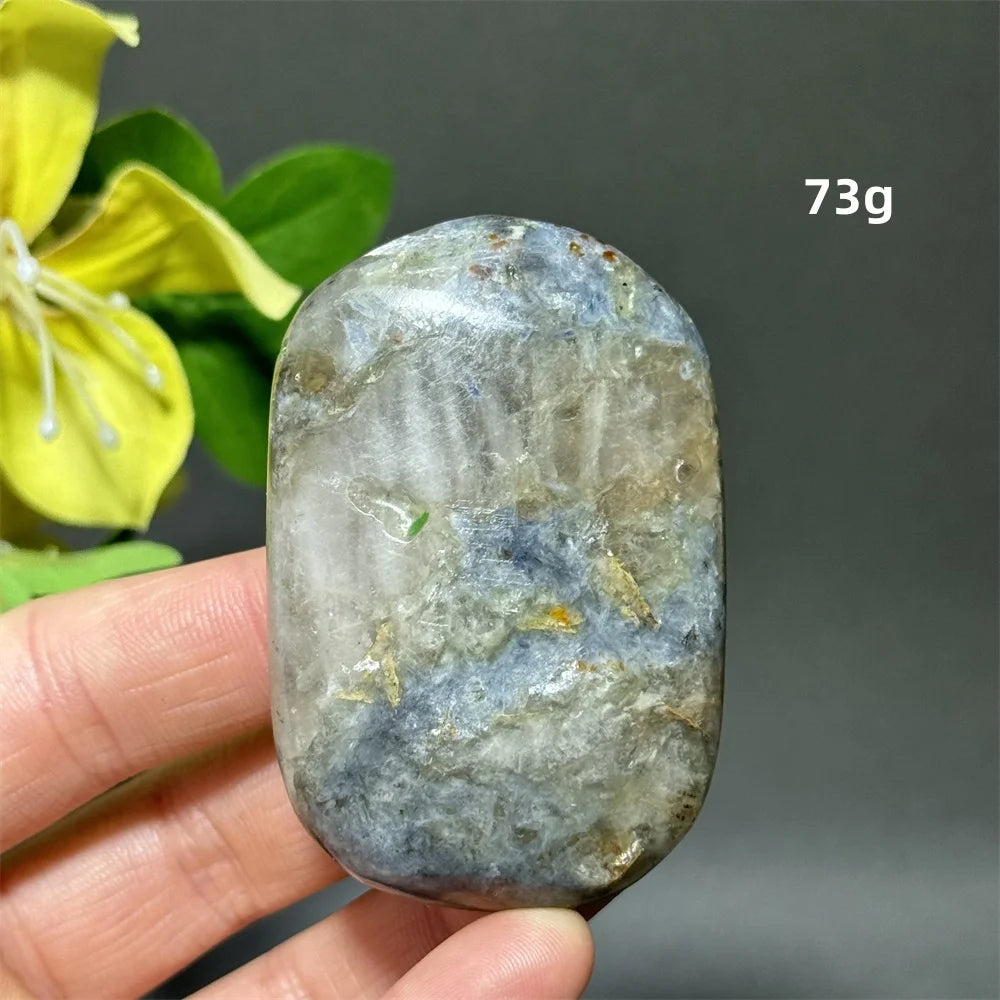Blue Kyanite Crystal Palm Stone Natural Polished Piece