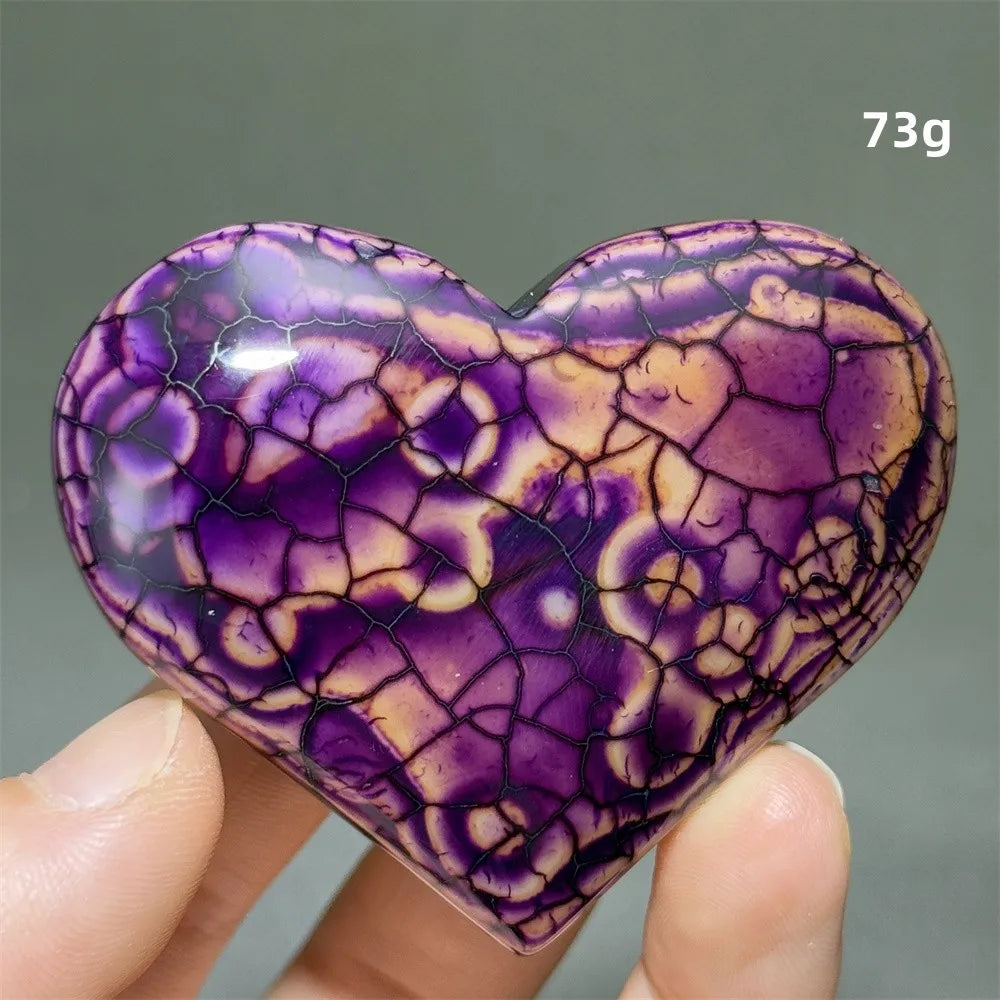 Dragon Veined Pattern Agate Crystal Heart