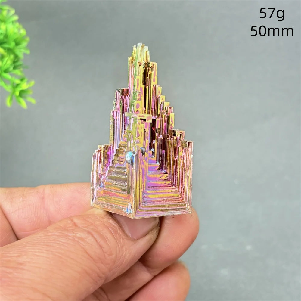 Rainbow Bismuth Crystal Pyramid Collector Specimen