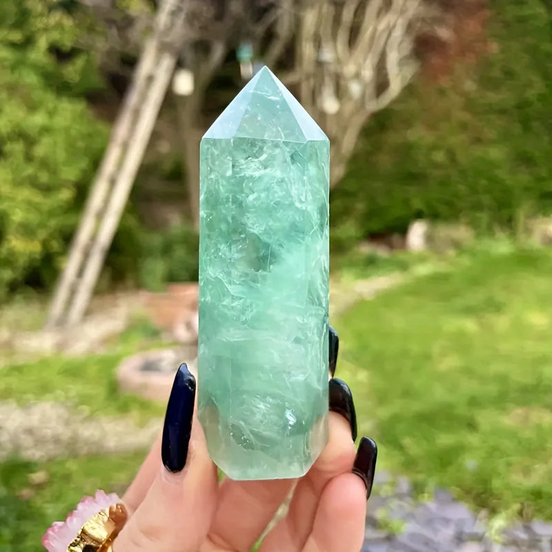 Green Fluorite Crystal Tower