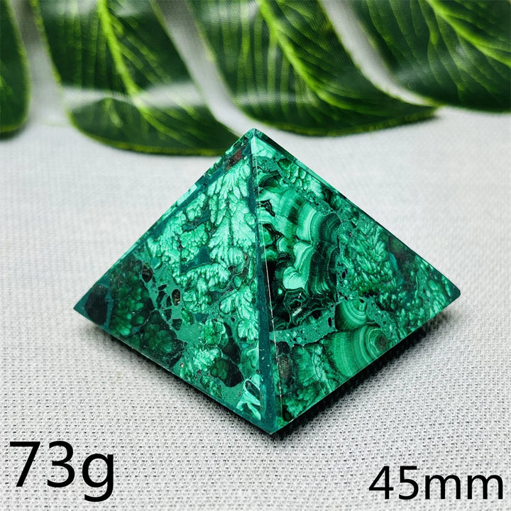 Malachite Crystal Pyramid Handcrafted Sacred Geometry