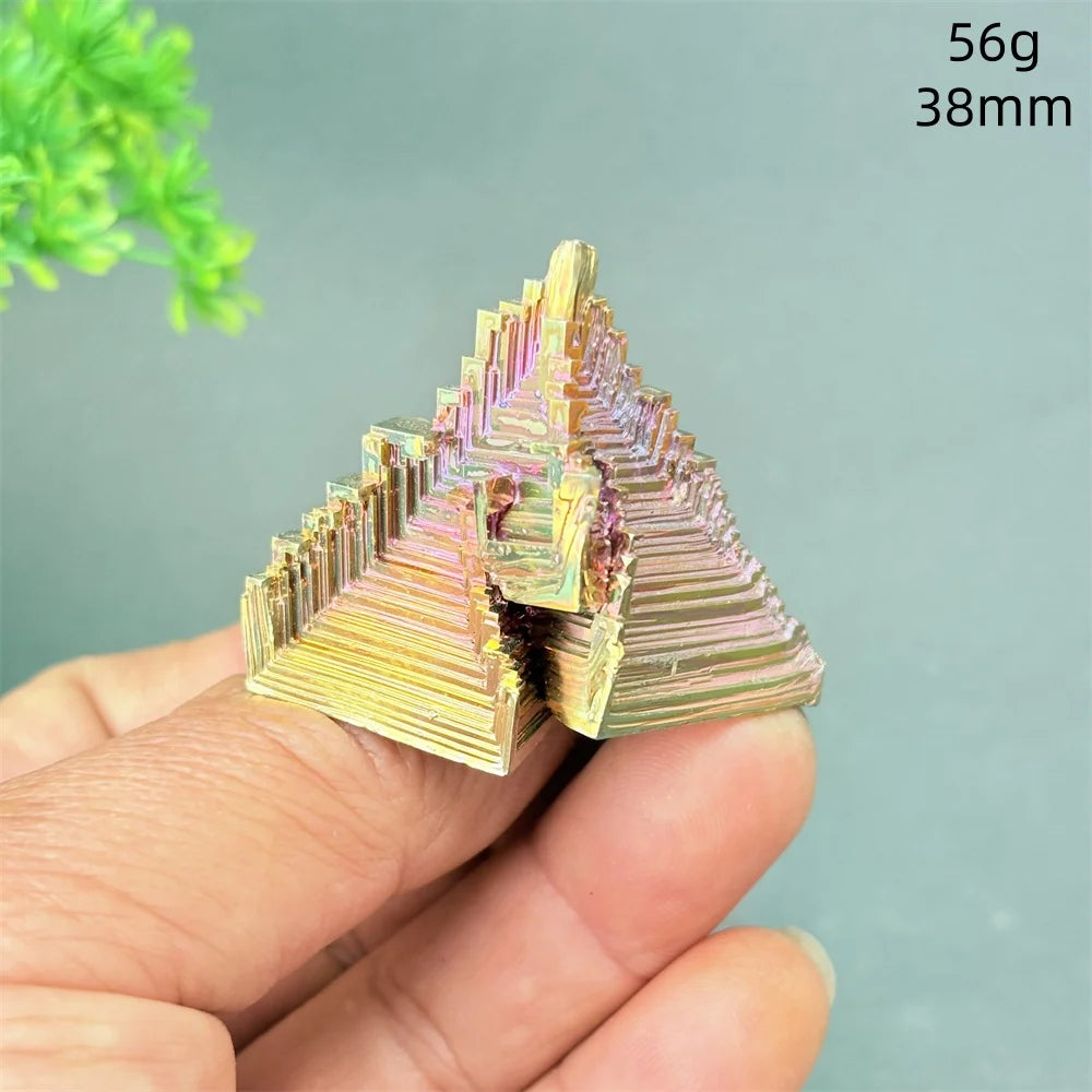 Rainbow Bismuth Crystal Pyramid Collector Specimen