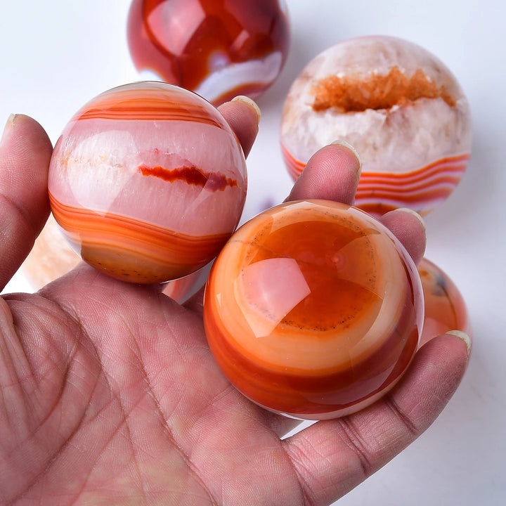 Red Banded Agate Crystal Polished Sphere
