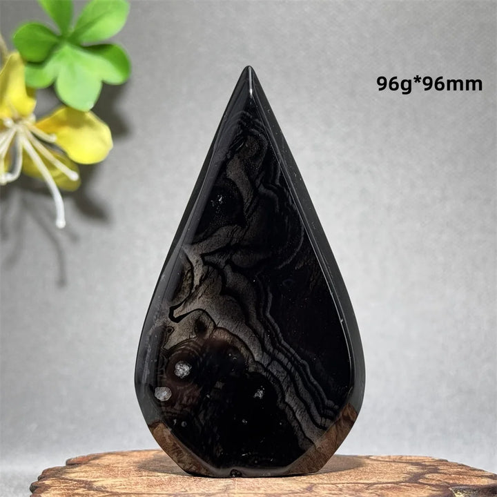 Black Agate Freeform Flame