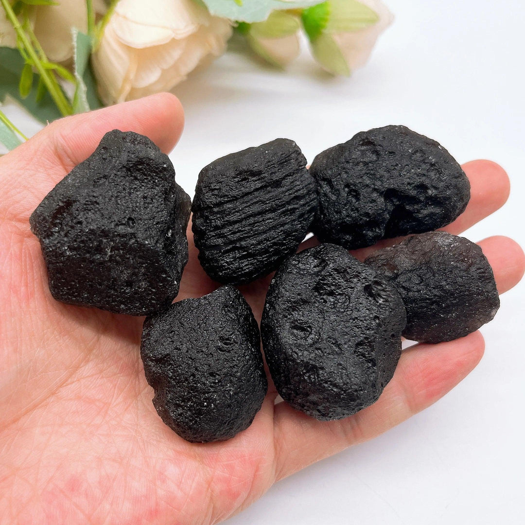 Czech Black Tektite Natural Meteorite Specimen Stone