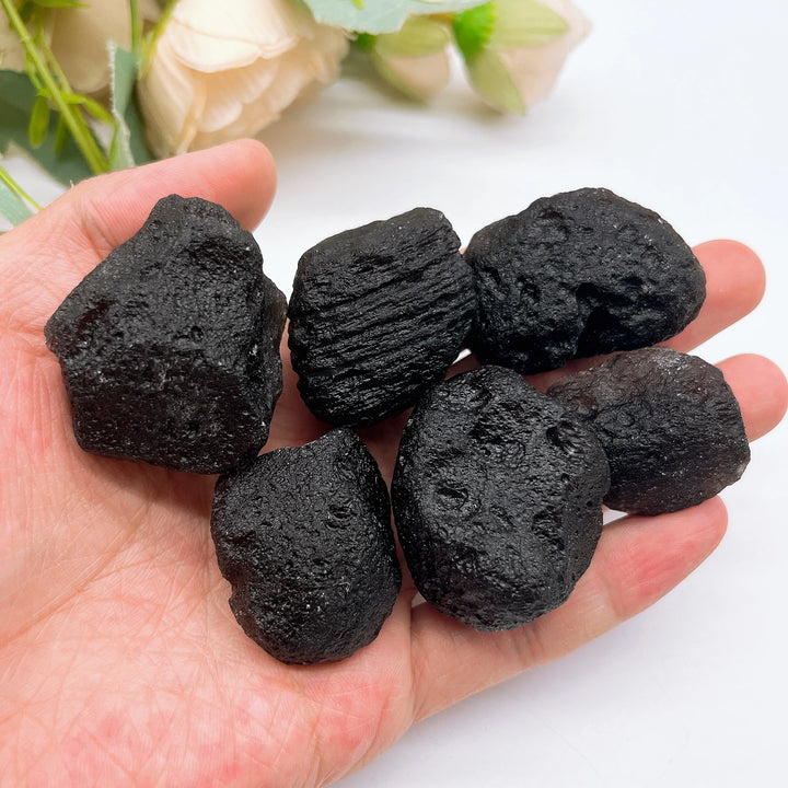 Czech Black Tektite Natural Meteorite Specimen Stone