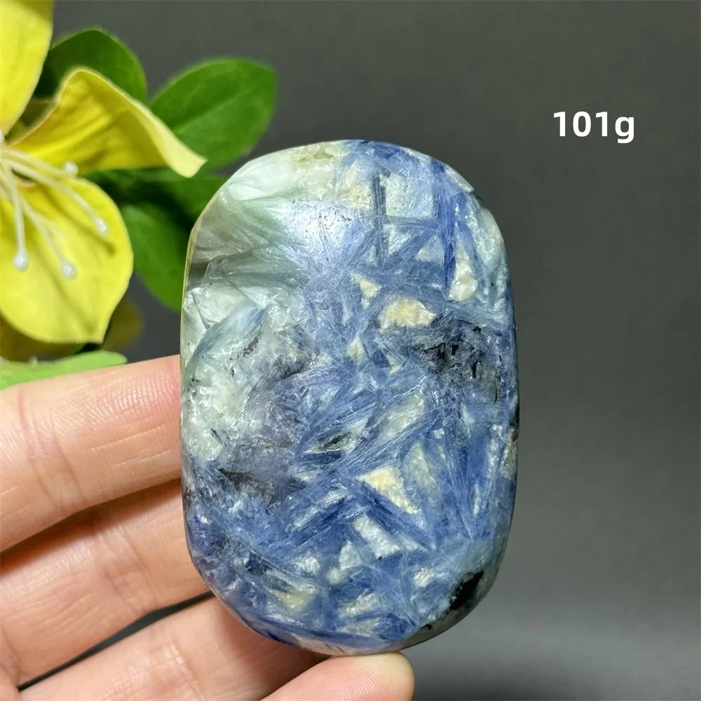 Blue Kyanite Crystal Palm Stone Natural Polished Piece