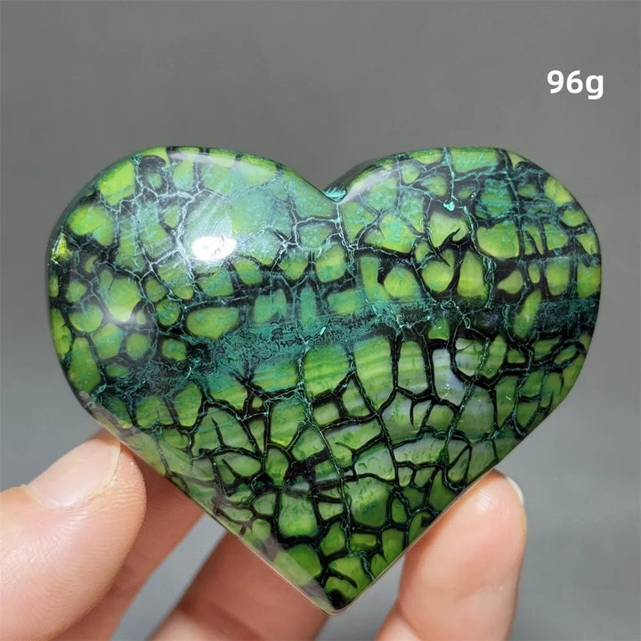 Dragon Veined Pattern Agate Crystal Heart