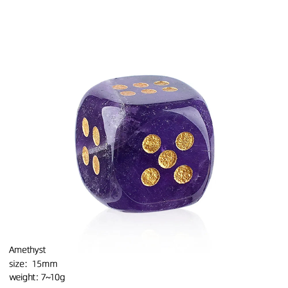 Crystal Carved Dice Rounded Corners Multi-Stone