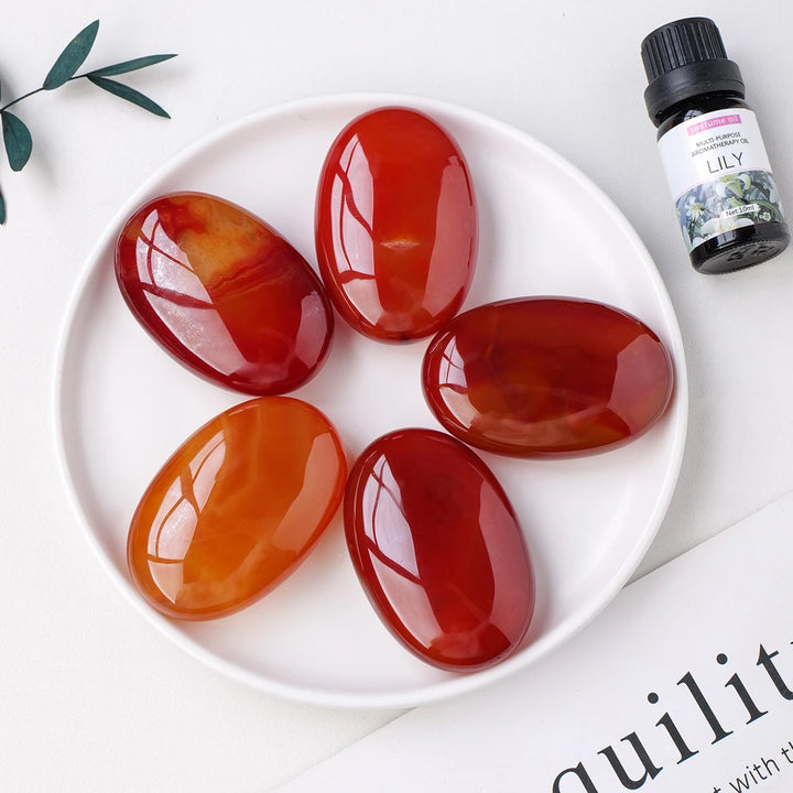 Carnelian Crystal Palm Stone
