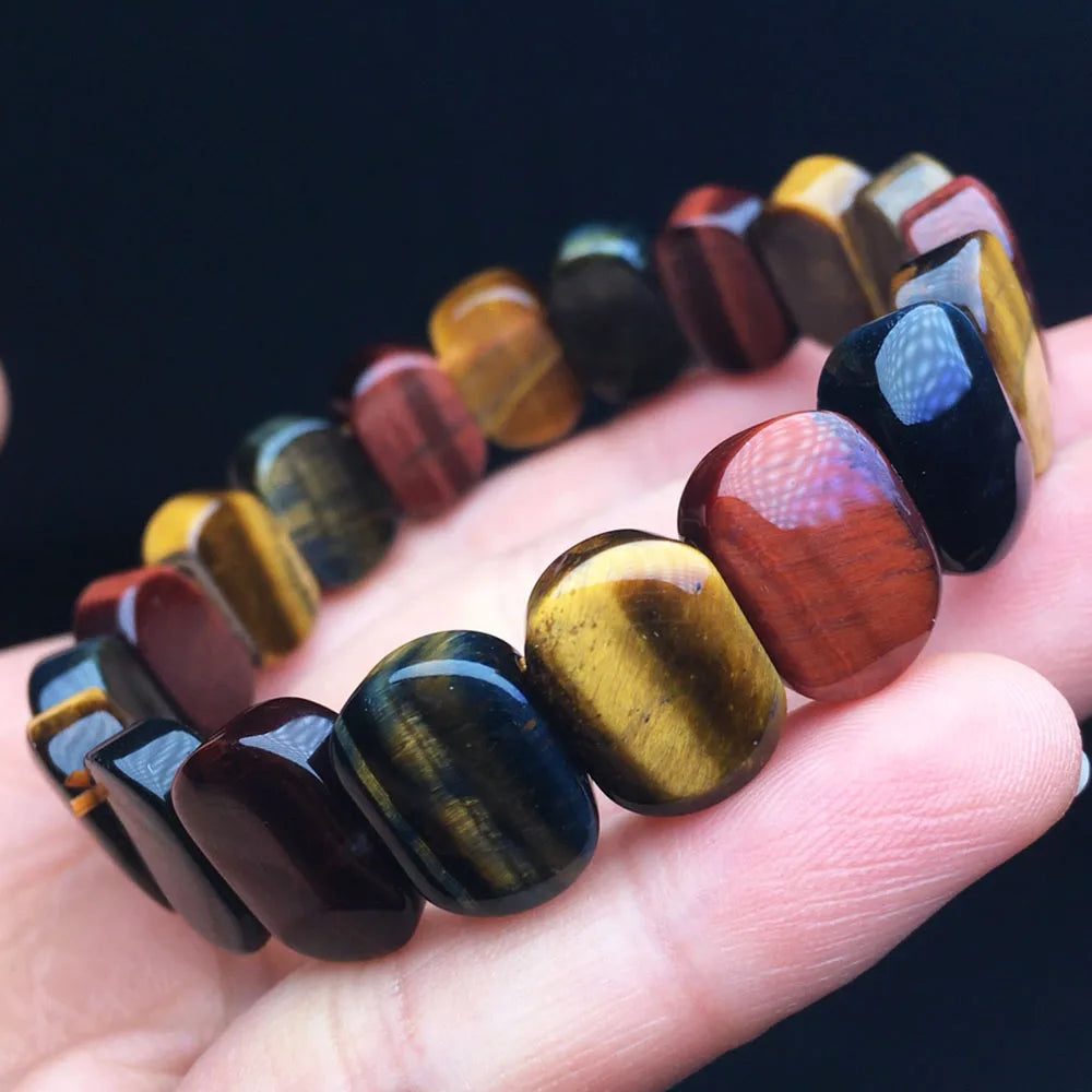 Mixed Color Tiger Eye Beaded Bracelets for Healing