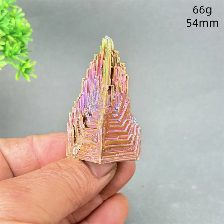 Rainbow Bismuth Crystal Pyramid Collector Specimen