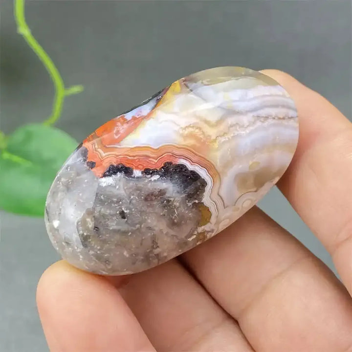 Crazy Lace Agate Palm Stone