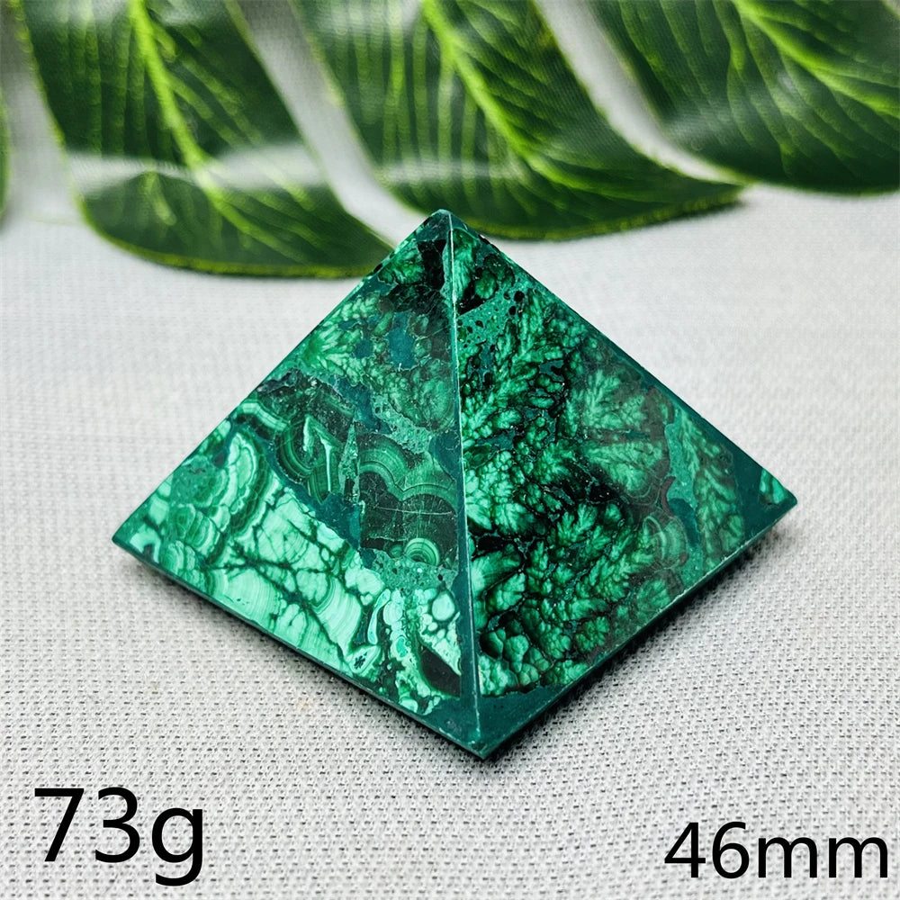 Malachite Crystal Pyramid Handcrafted Sacred Geometry