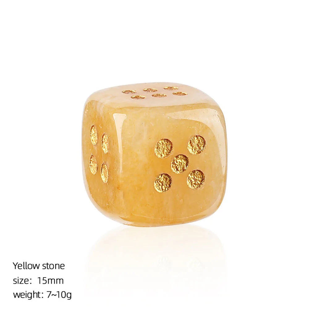 Crystal Carved Dice Rounded Corners Multi-Stone