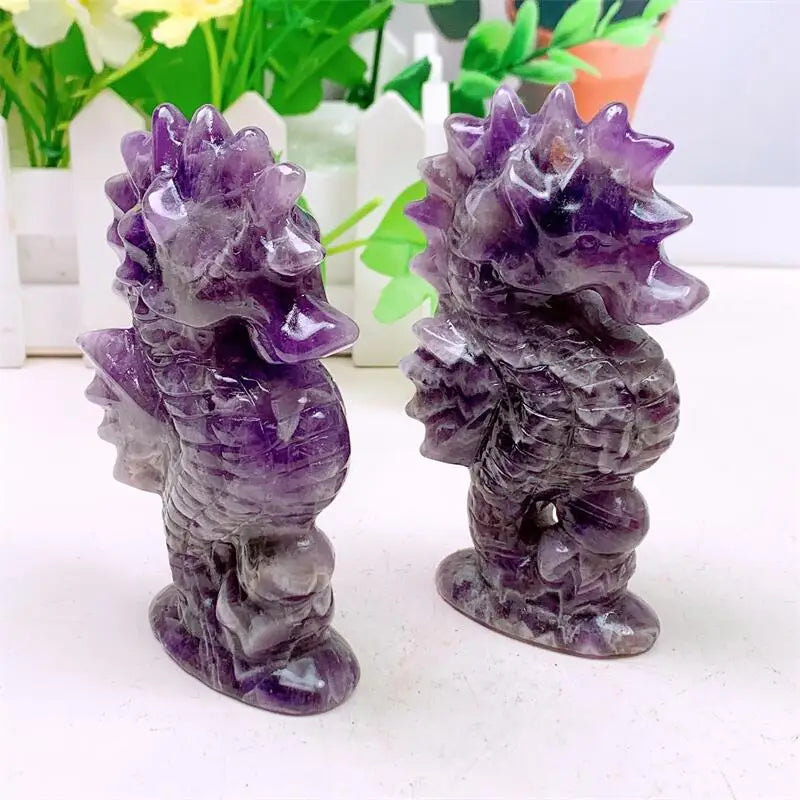 Dream Amethyst Crystal Carved Seahorse