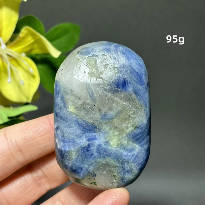 Blue Kyanite Crystal Palm Stone Natural Polished Piece
