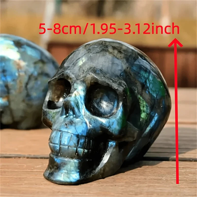 Labradorite Crystal Carved Skull for Intuition and Magic