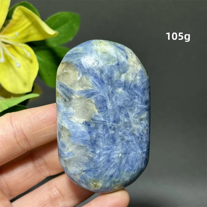 Blue Kyanite Crystal Palm Stone Natural Polished Piece