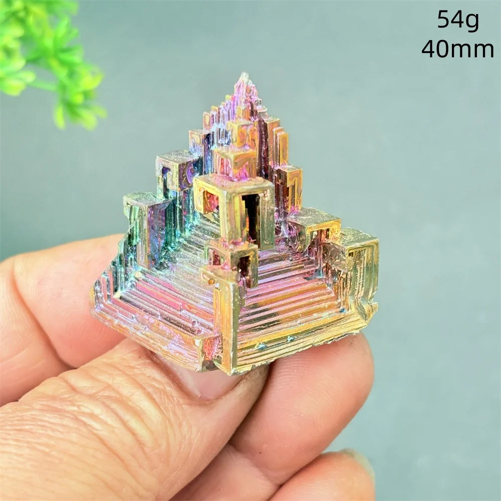 Rainbow Bismuth Crystal Pyramid Collector Specimen