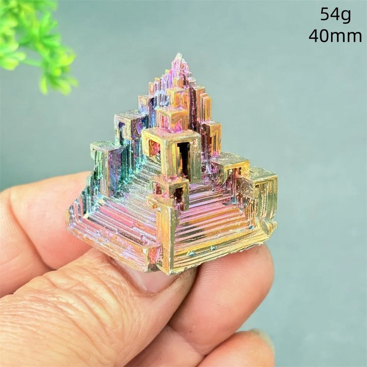 Rainbow Bismuth Crystal Pyramid Collector Specimen