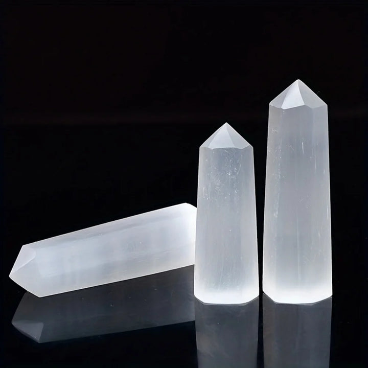 Selenite Crystal Tower Hexagonal Obelisk Wand