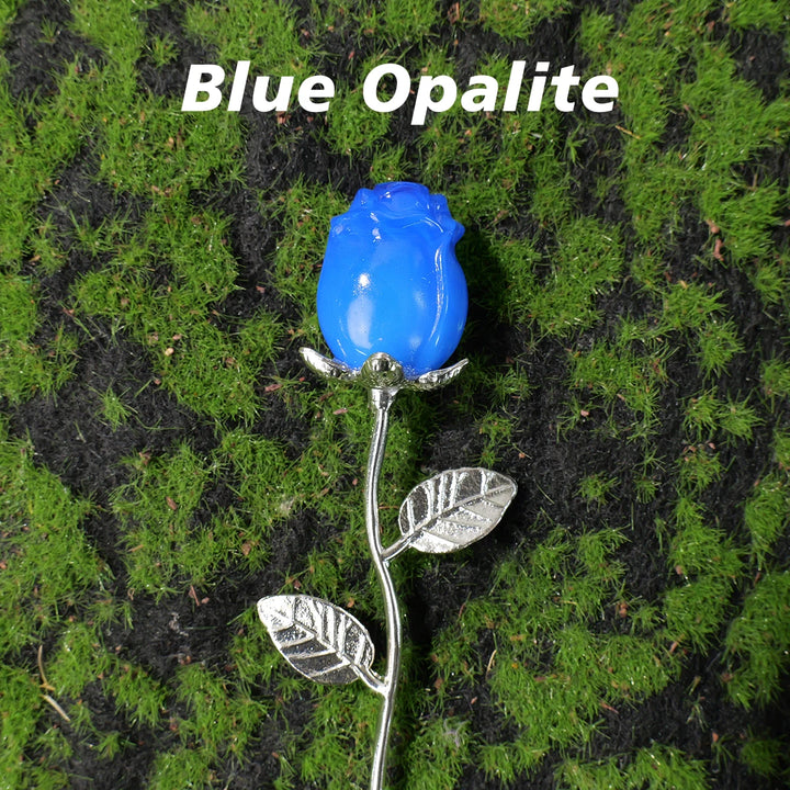 Crystal Carved Rose Flower Natural Gemstone in 11 Materials