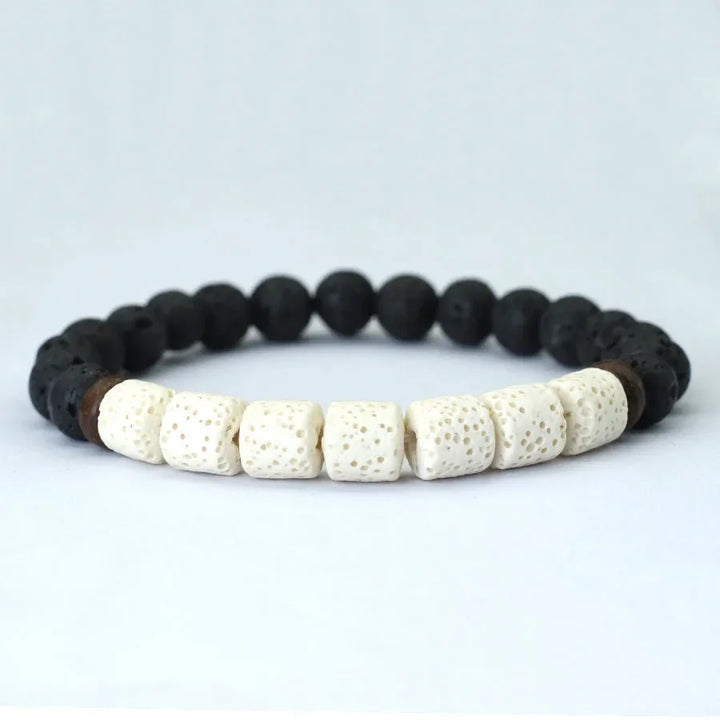 Natural Stone Coconut Bead Handmade Men's Bracelet