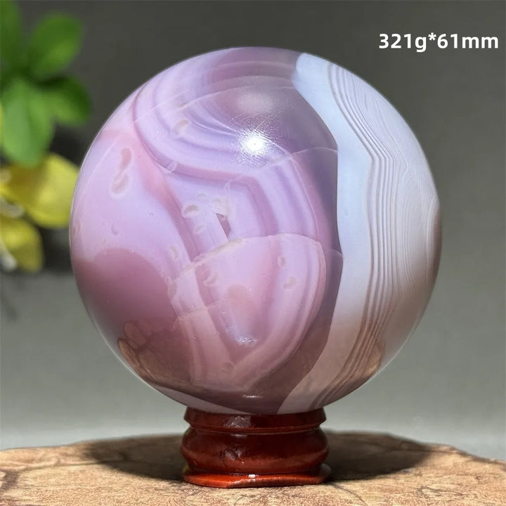 Pink Agate Crystal Sphere