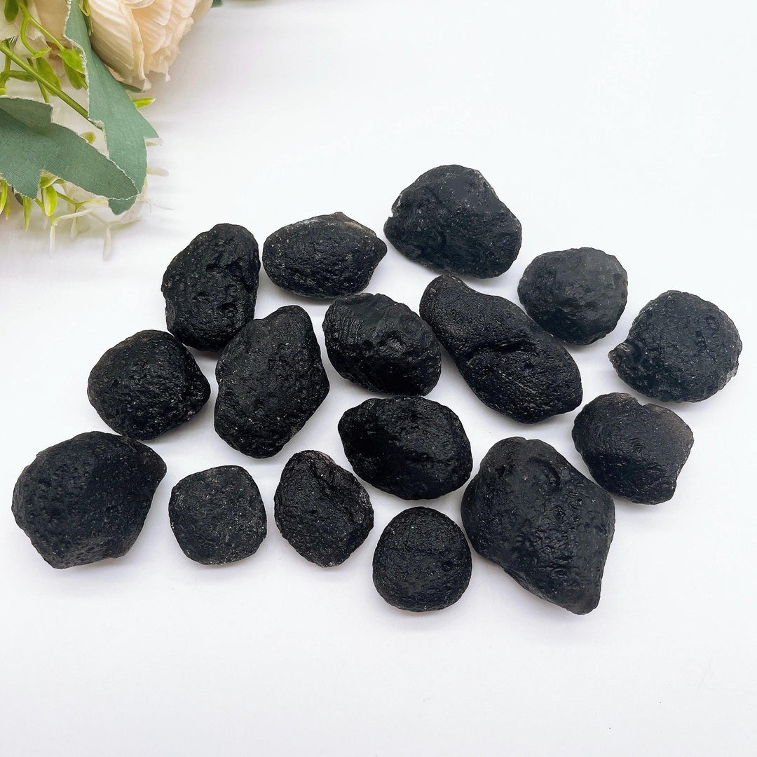 Czech Black Tektite Natural Meteorite Specimen Stone