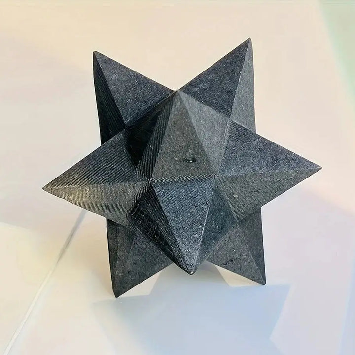 Shungite Crystal Carved Merkaba Star Sacred Geometry