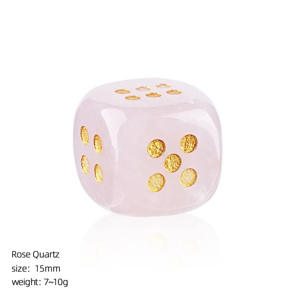 Crystal Carved Dice Rounded Corners Multi-Stone