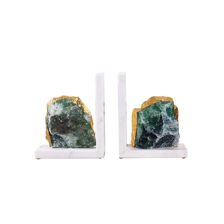 Agate Crystal Polished Abstract Natural Stone Bookends
