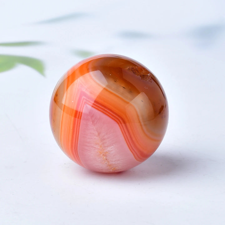 Red Banded Agate Crystal Polished Sphere