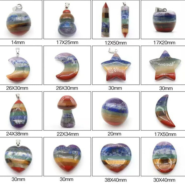Seven Chakra Crystal Fused Polished Stone Collection