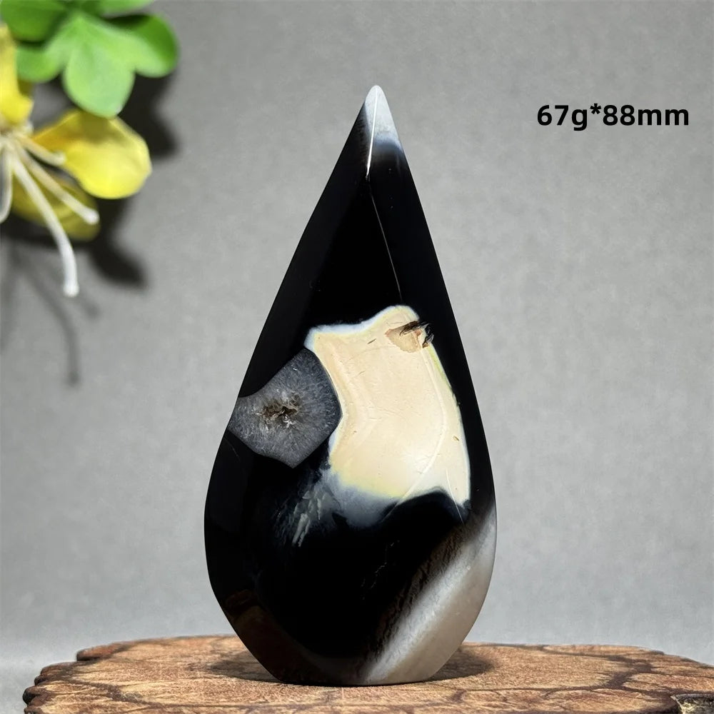 Black Agate Freeform Flame