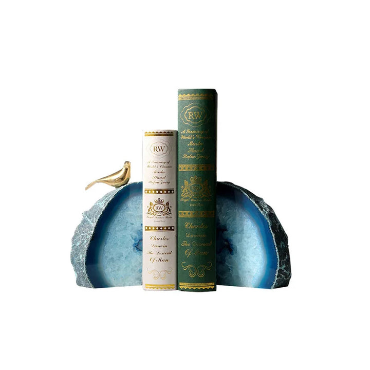 Agate Crystal Polished Abstract Natural Stone Bookends